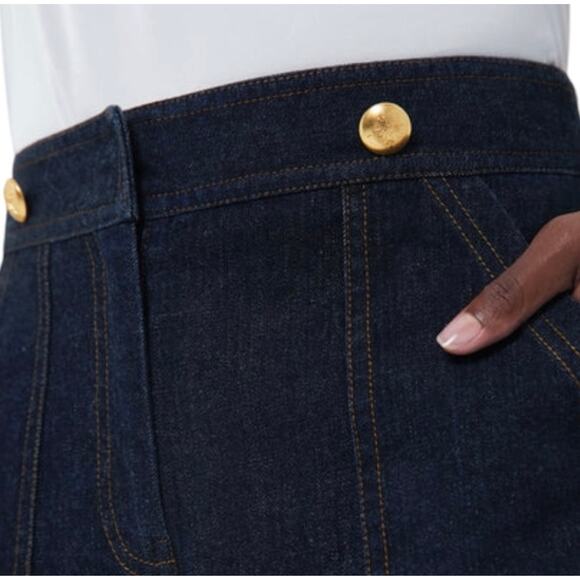 Tuckernuck Women's Dark Blue Straight Leg Jeans - Picture 5 of 9